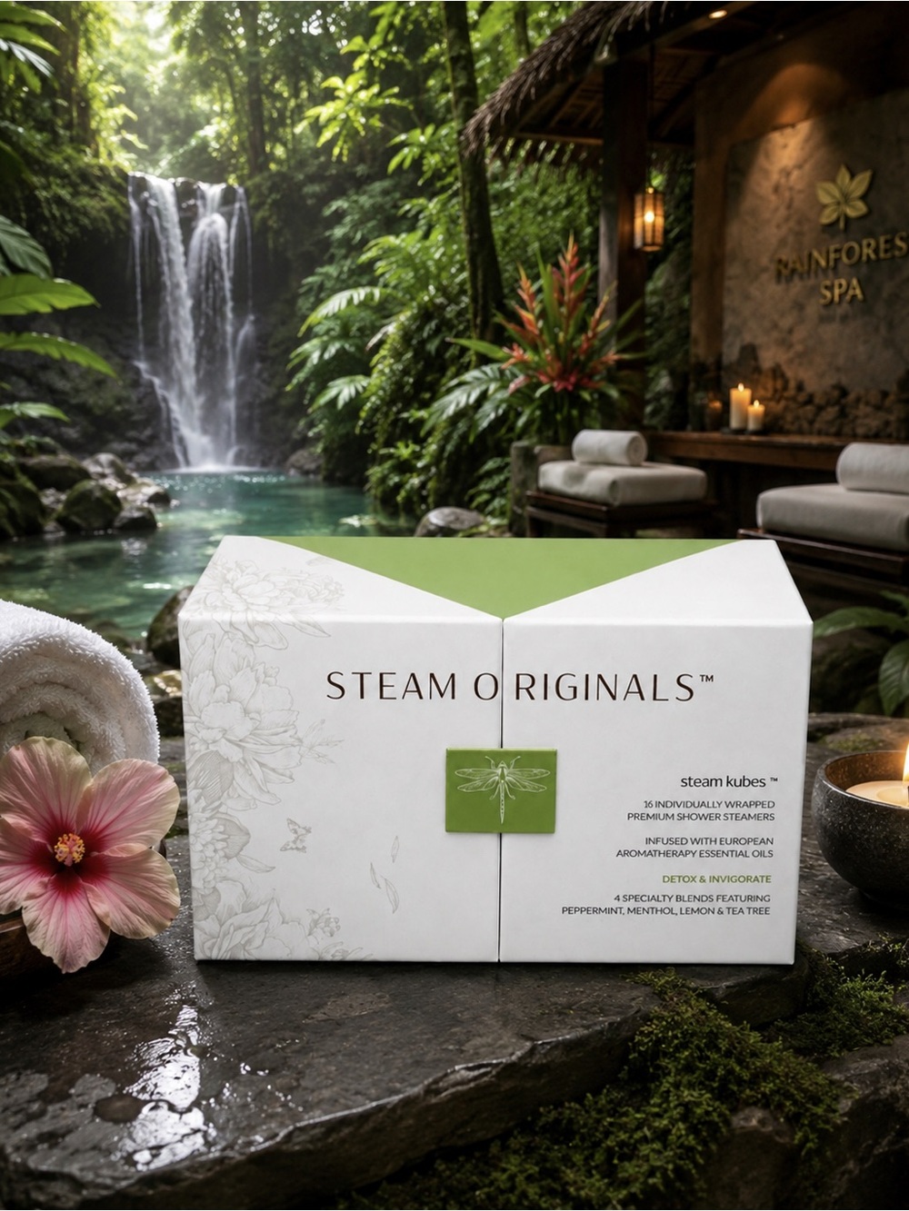 Steam Originals Steam Kubes Aromatherapy Shower Steamers - White & Green